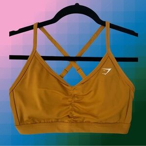 Turmeric Yellow Ruched Training Sports Bra by Gymshark